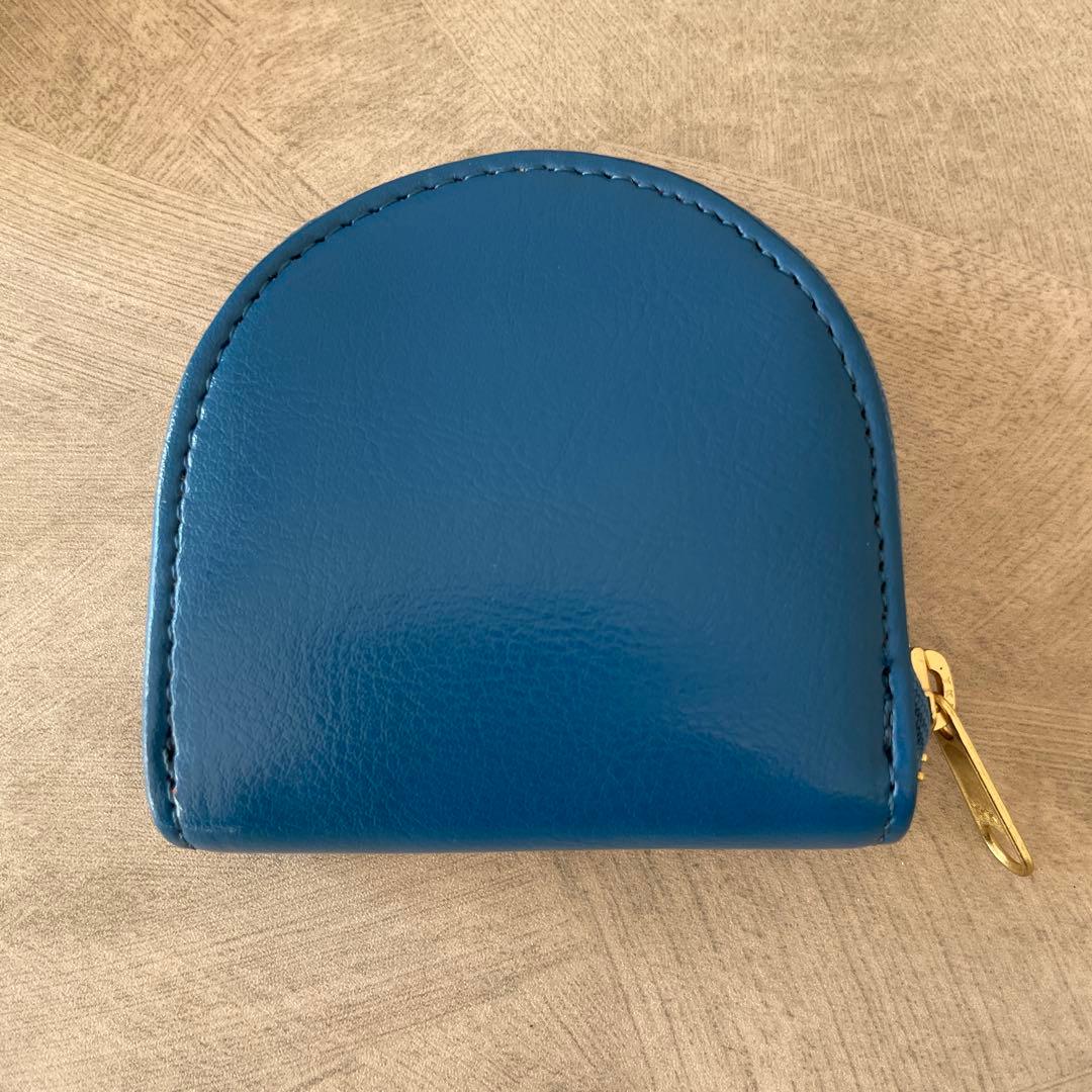 皇居 財布 小銭入れ コインケース 馬蹄型 青 ブルー 新品未使用 化粧箱