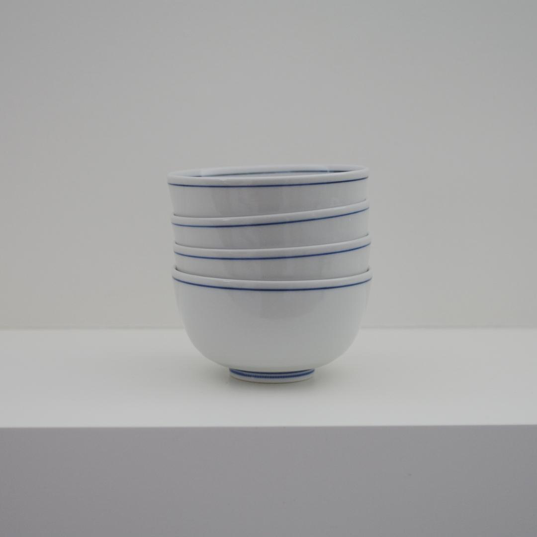 九谷焼 上出長右衛門窯 汲出碗 笛吹 4個セット