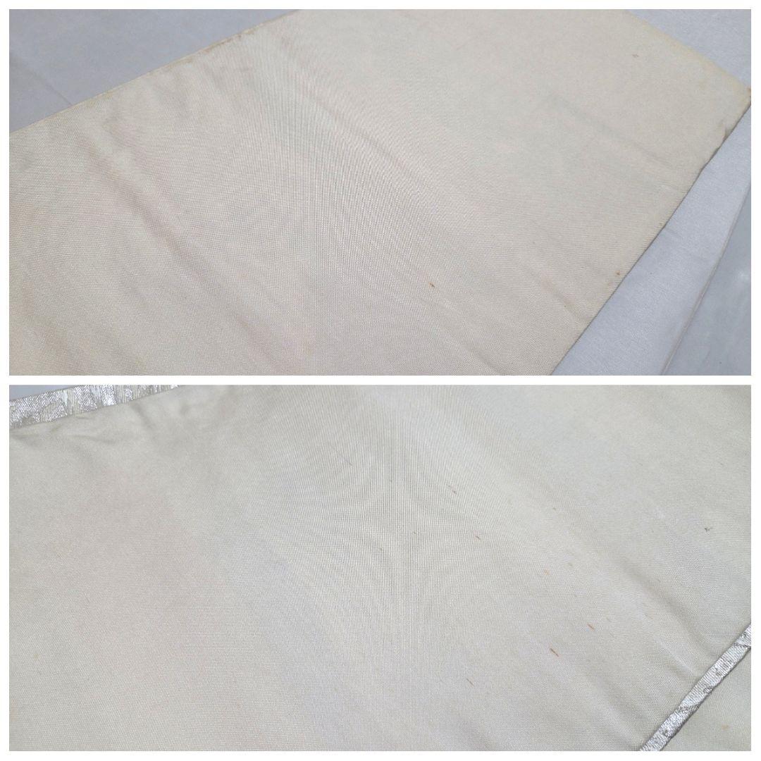 A◇着物くつろぎ 乱菊模様 金銀糸 白 六通 正絹 フォーマルな袋帯