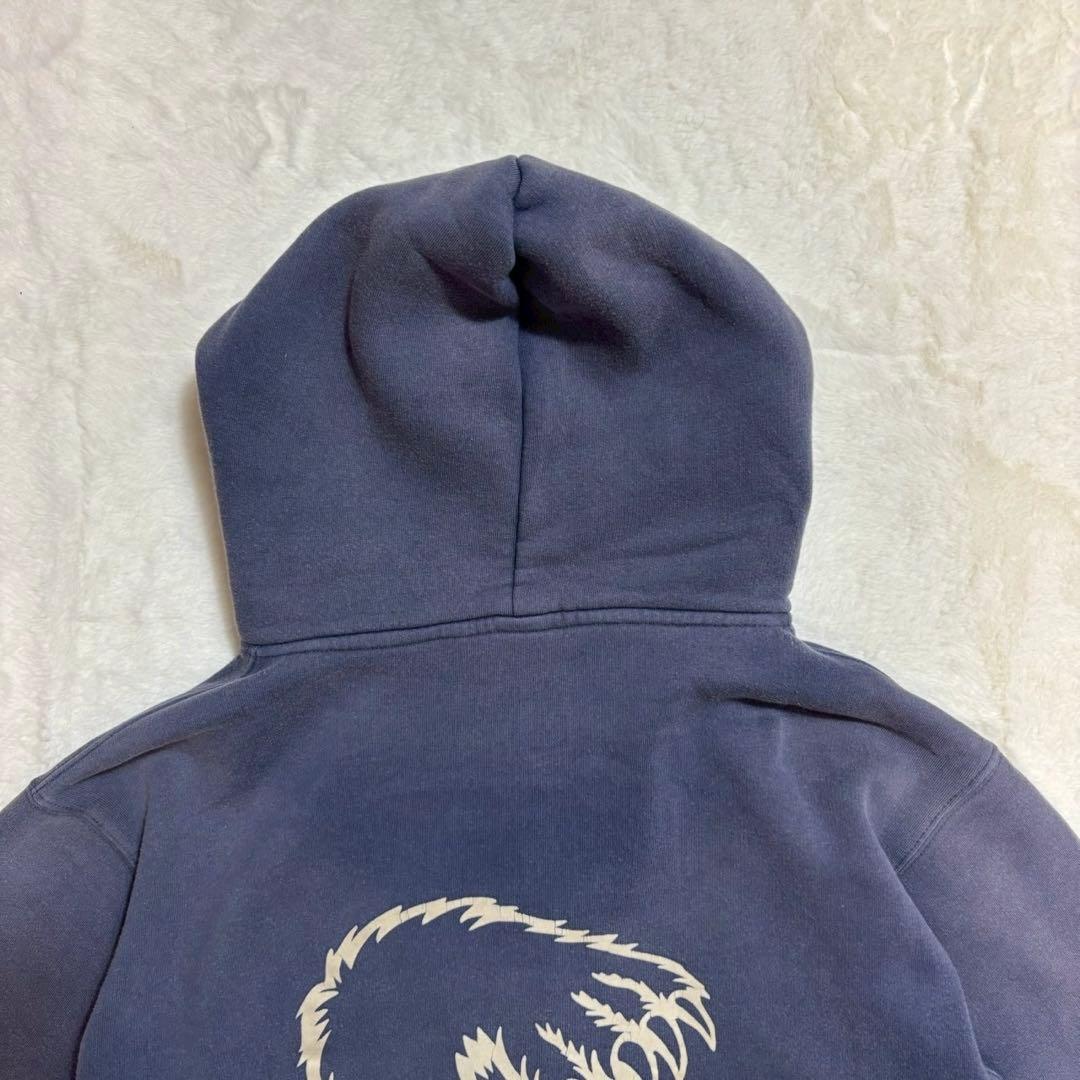 old stussy ジップアップパーカー　Sロゴ　フェード　ナス紺　ネイビー