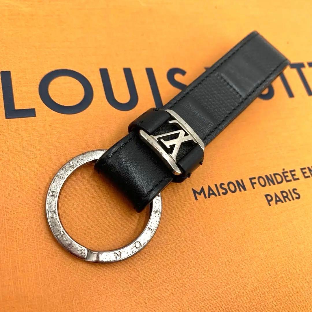 希少✨ルイヴィトン キーリング キーホルダー ダミエ LVロゴ ドラゴンヌ 黒 ルイヴィトン LOUIS VUITTON キーホルダー キーリング ダミエ・グラ