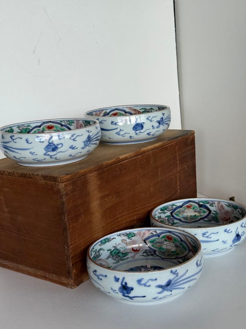 古伊万里　染錦鉢4直径約15㎝