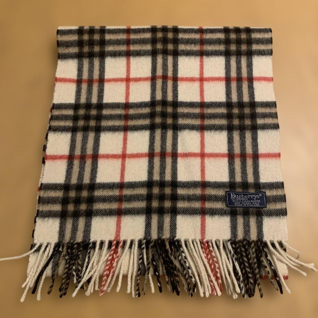 美品 Burberrys 100%カシミヤ マフラー チェック柄 - メルカリ