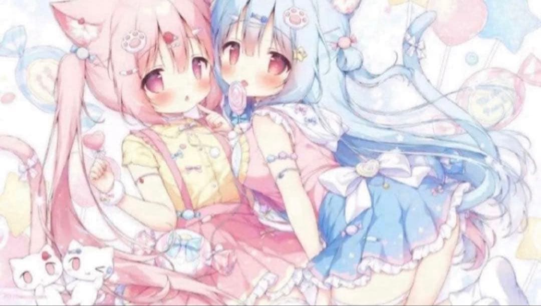 桃豆こまもち キャンディこぼね&みるく 横長B2タペストリー - メルカリ