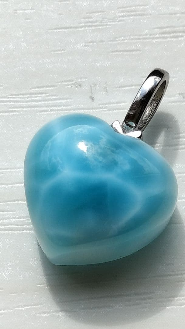 新品未使用】ドミニカ共和国産ラリマー♡ハートペンダントトップ