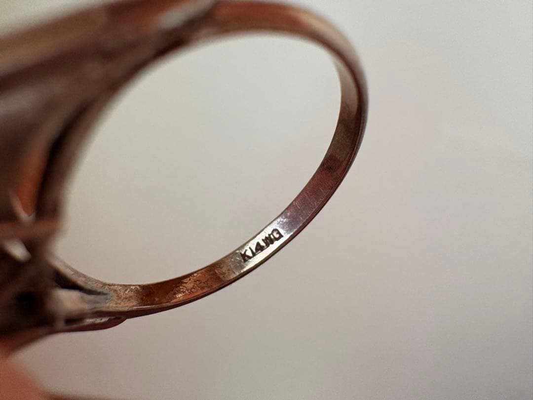 Fire Opal K14WG ファイアオパールVintageビンテージリング - メルカリ