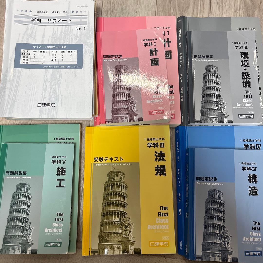 一級建築士 過去問題集 全18冊 日建学院2025 - メルカリ