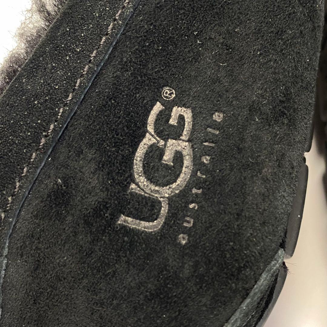 UGG 24.0cm スエード モカシン ブラック グリーン　ボア　スタッズ