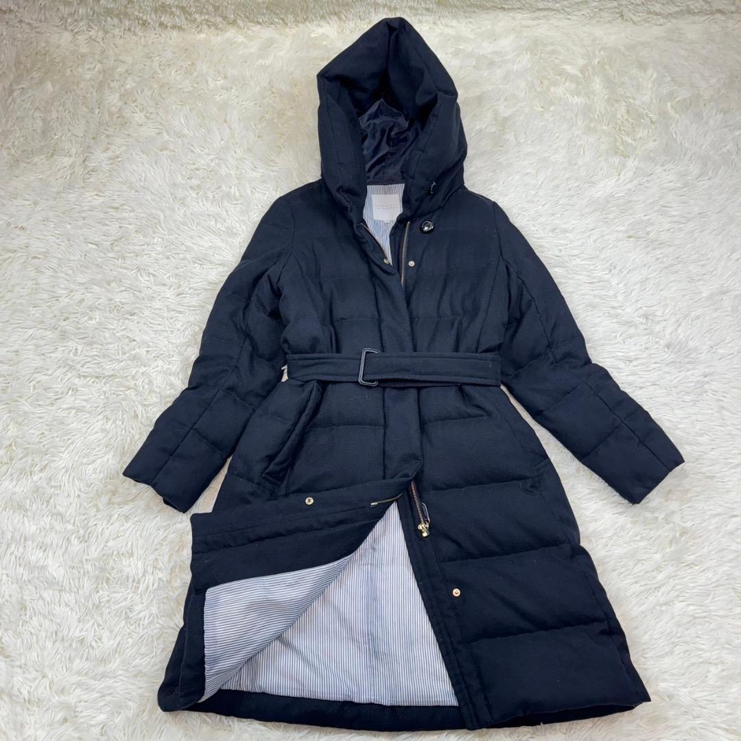 美品✨マッキントッシュ ダウンコート Aライン ベルト ネイビー 38 M