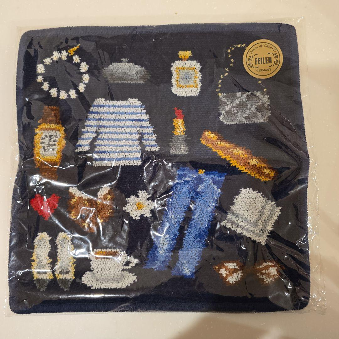 【新品未開封】FEILER×IENA ENFANT ネイビー 紺 ハンカチ IENA ENFANT 【FEILER/フェイラー】別注 BONJOUR IENA 25 25 ハンカチ