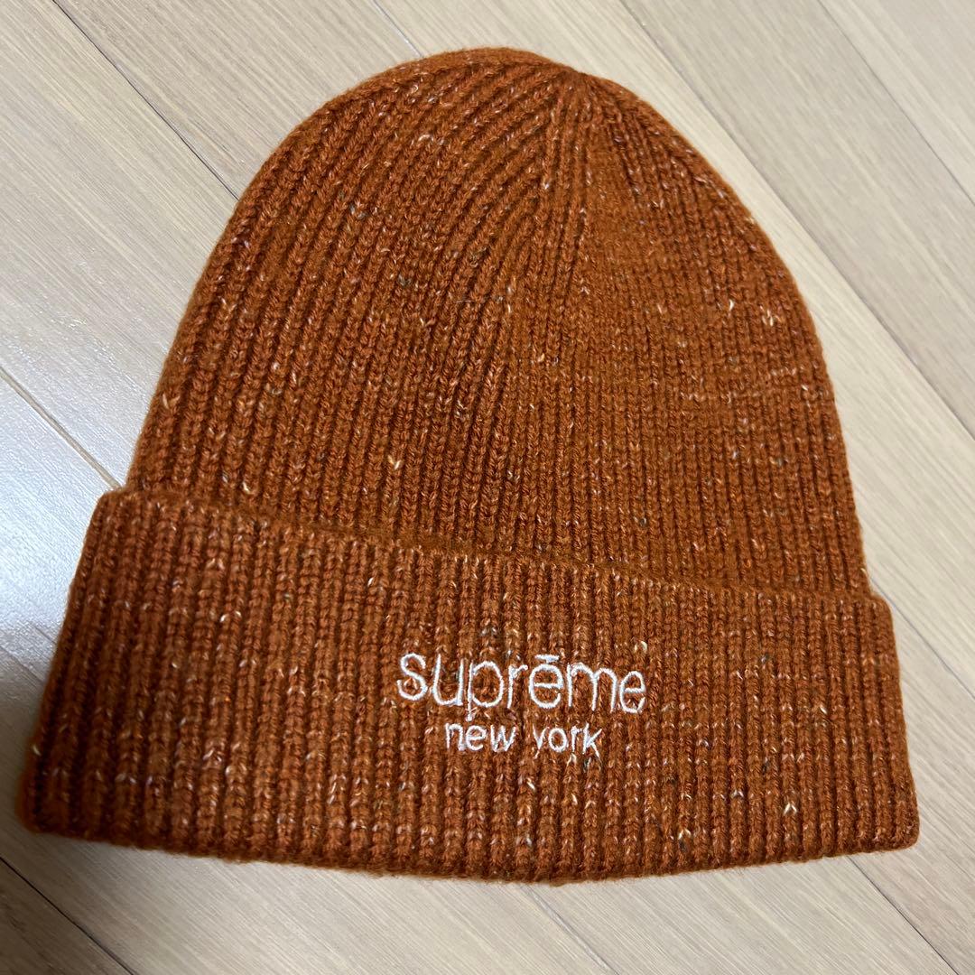 supreme classic logo ビーニーブラウン beanie - メルカリ