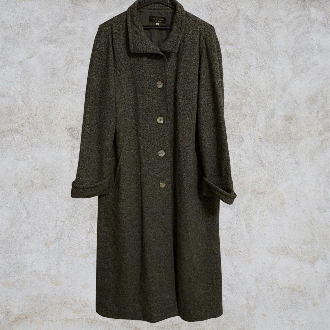 人気商品‼️ville d'azur ビルダジュール 100%カシミヤグレーコート