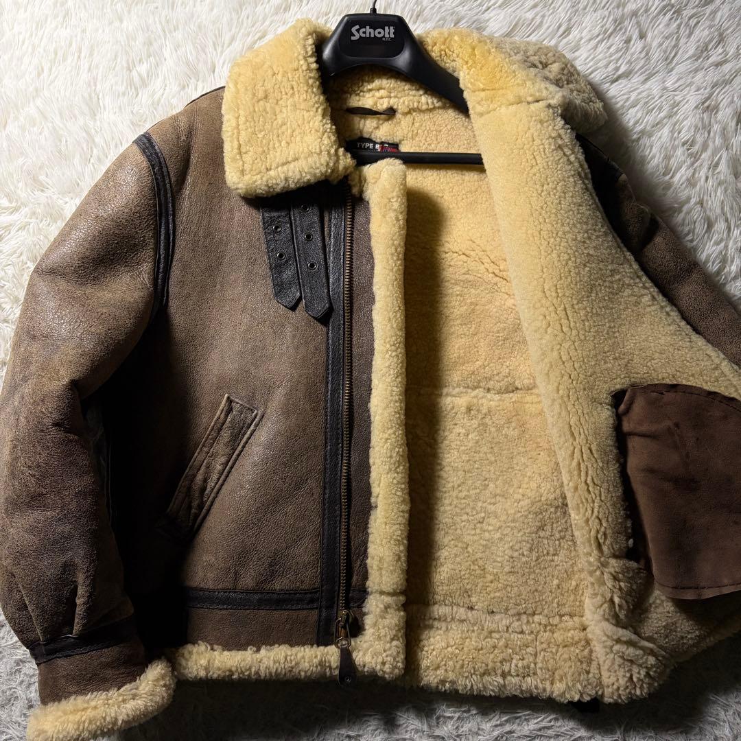 米国製】schott フライトジャケット B-3 羊革 ムートン ボア 42 - メルカリ
