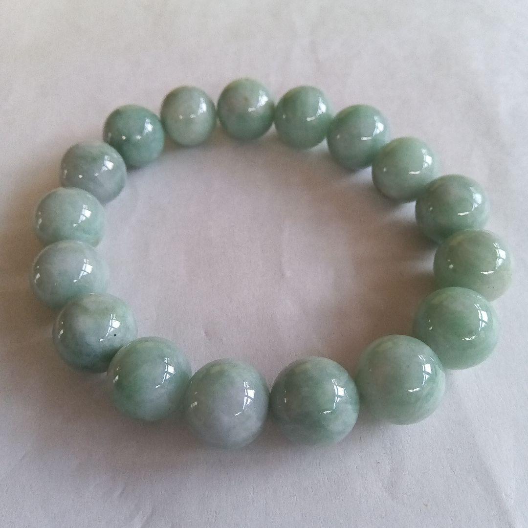 希少、最上級品、国石、綺麗色)糸魚川翡翠ブレスレット、12.5mm※歳末値引中※
