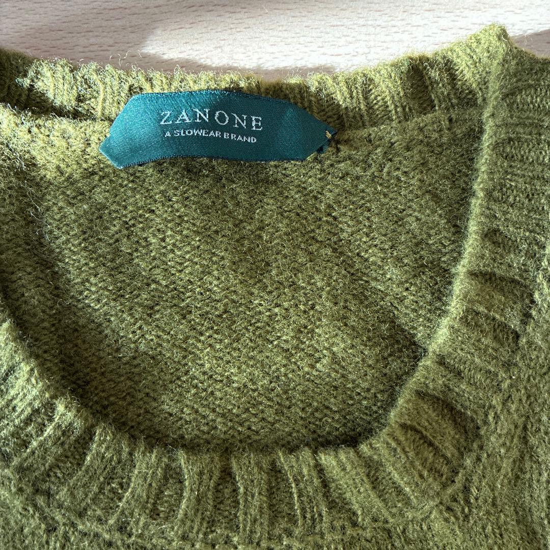 美品】ZANONE（ザノーネ）ミドルゲージ ニット グリーン