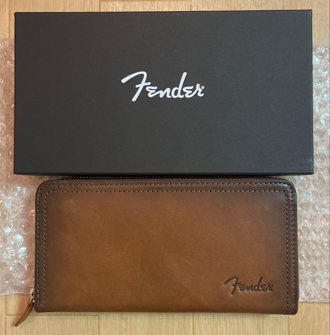 Fender フェンダー ラウンドファスナー 長財布　BROWN 未使用 Fender（フェンダー） ラウンドファスナー 長財布 小銭入れあり 札入れ