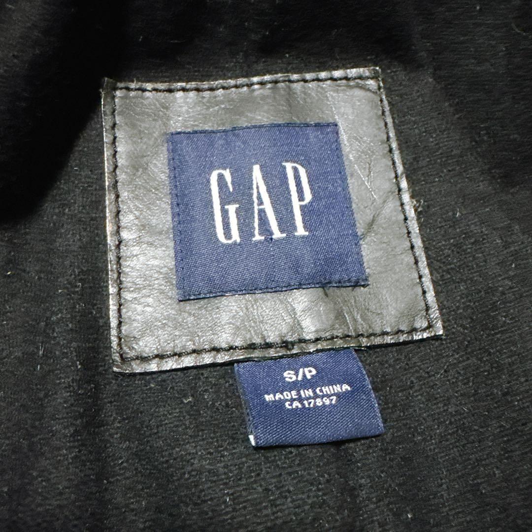 《オススメ》OLD GAP レザーカーコート 黒 牛革カウレザー M相当