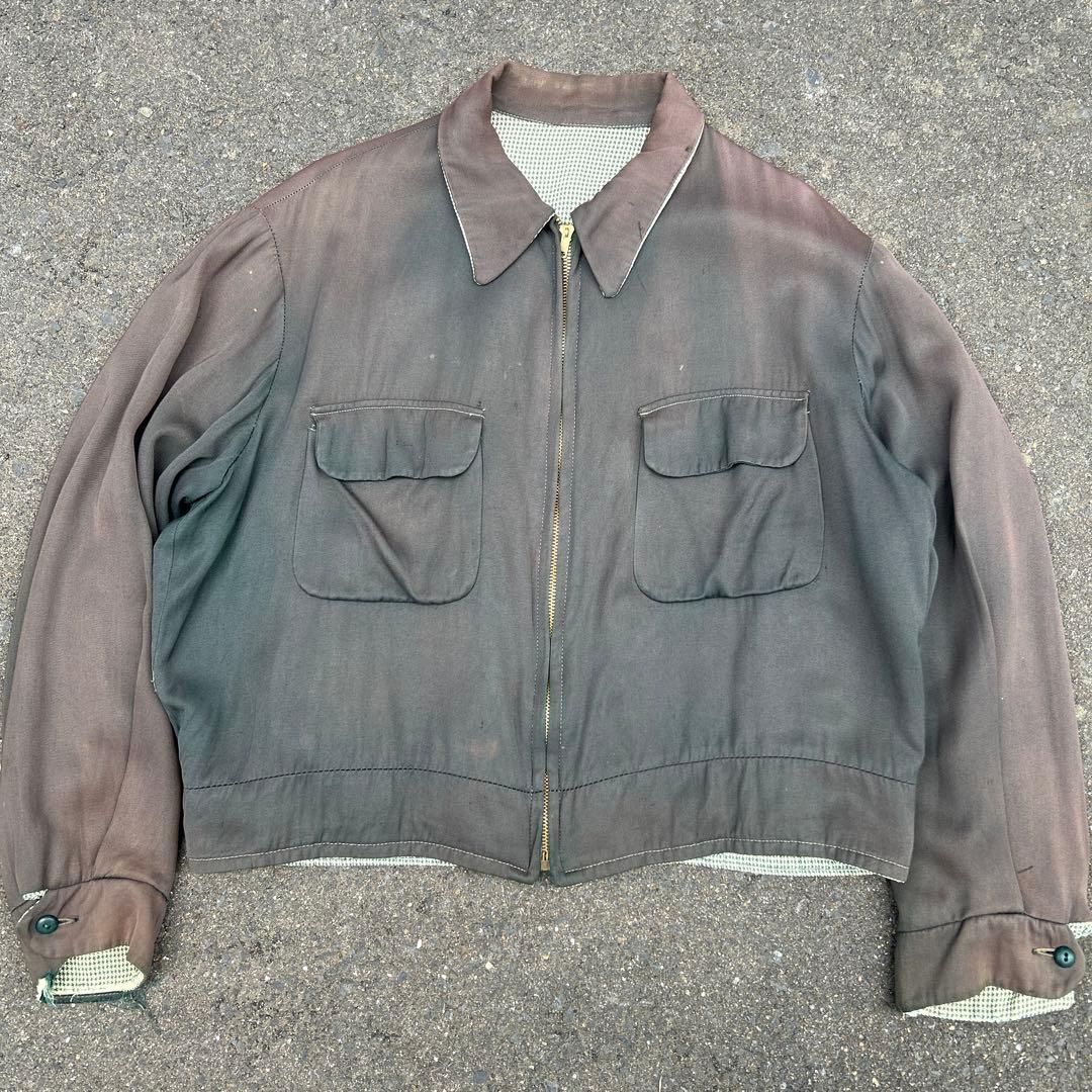 Special vintage 50s レーヨンギャバジンジャケット ブラック - メルカリ