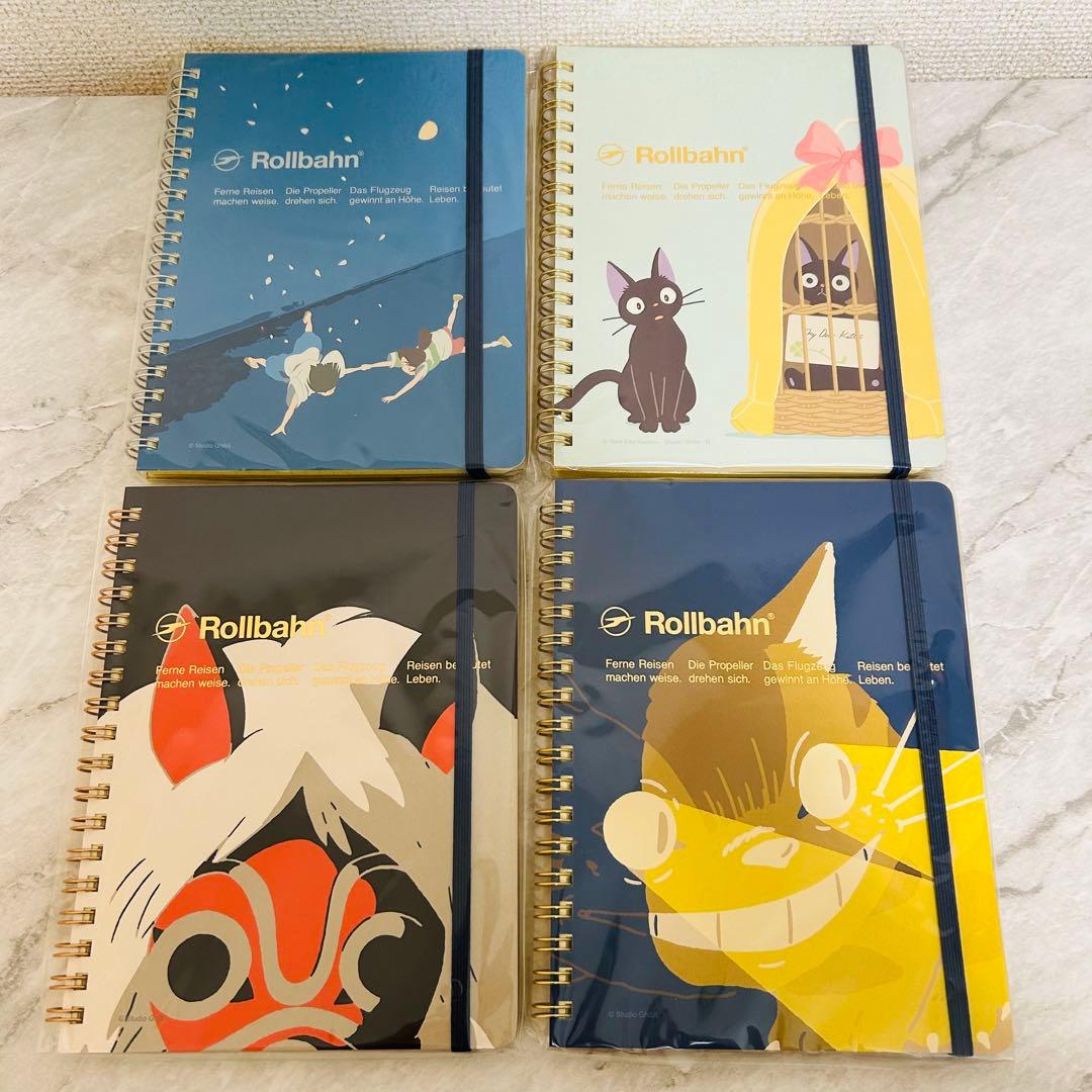 スタジオジブリ×Rollbahnコラボ ポケット付きメモLサイズ 4冊セット
