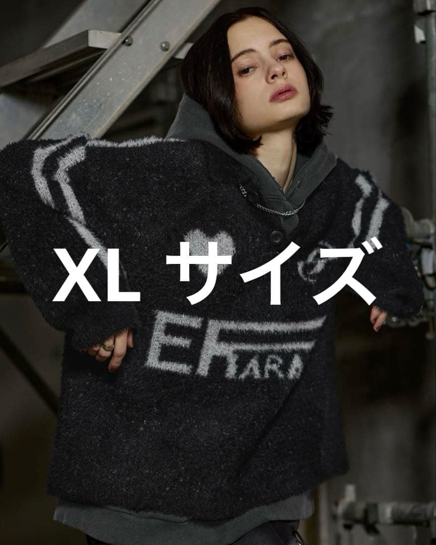 ERAR オーバーサイズショート丈ハートロゴゲームニットポロシャツ