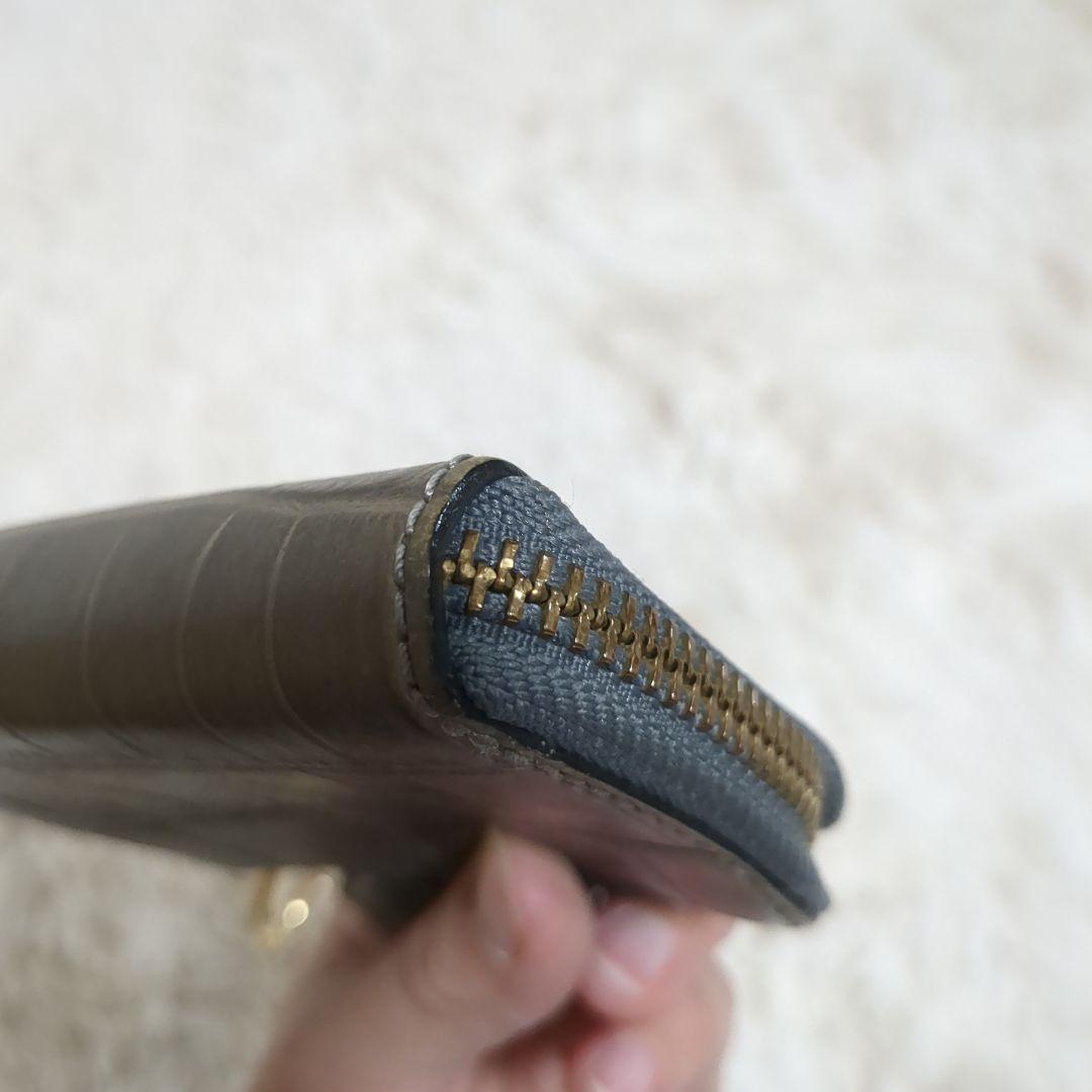 美品】Felisiコインケース1074ミニ財布レザークロコダイル型押し小銭