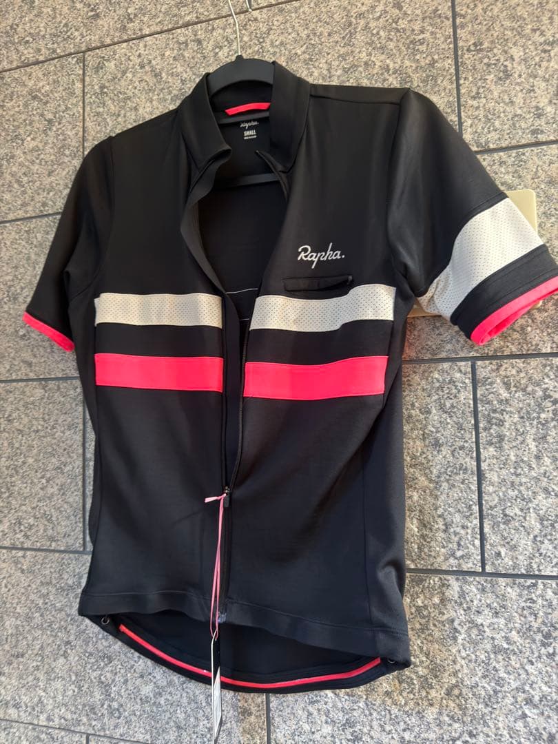 Rapha メンズ　ブルベジャージ　ブラック　Sサイズ Rapha Brevet Cycling Jersey（ラファ ブルべ サイクリングジャージ）