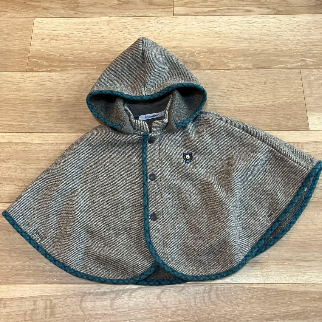 familiar フード付きグレーポンチョ - メルカリ