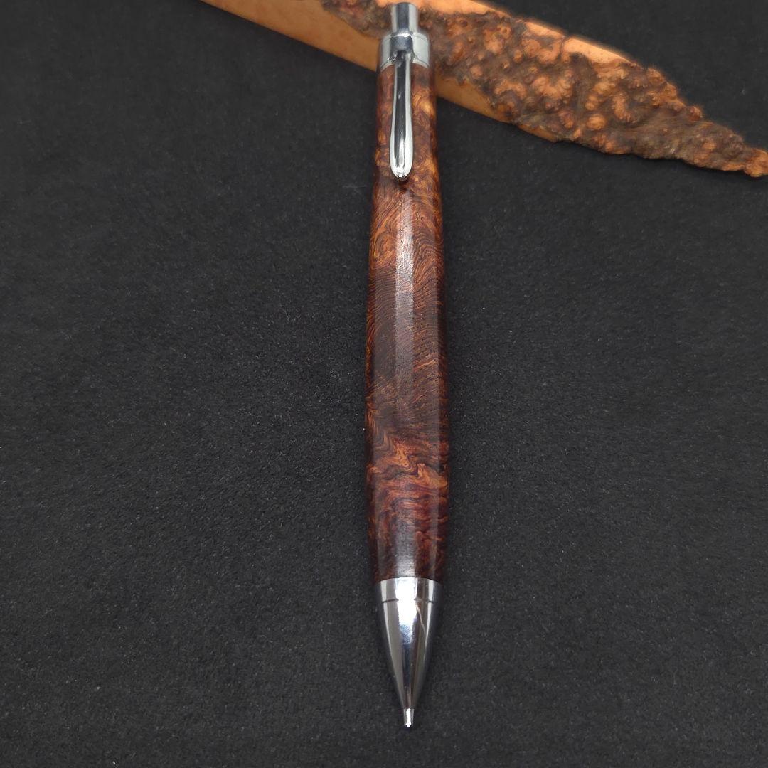 No.36ハンドメイド木軸シャーペンロースウッド瘤 - メルカリ