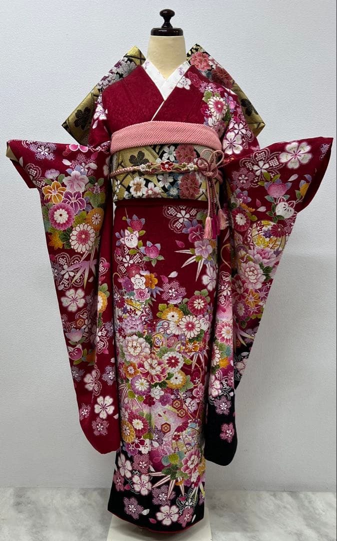 振り袖 フルセット 長襦袢 金彩加工 刺繍入り 銀通し 成人式 ブランド