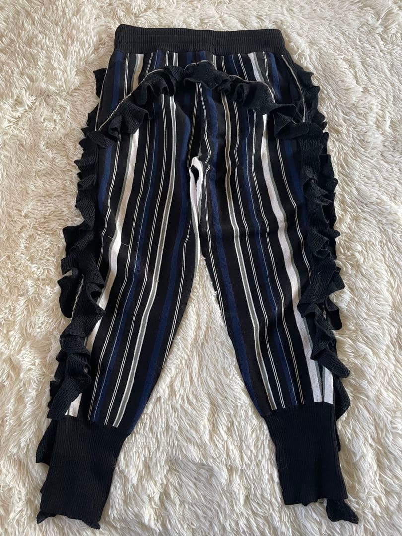 専用。3.1 phillip limニットパンツ　フリル　ストライプM美品