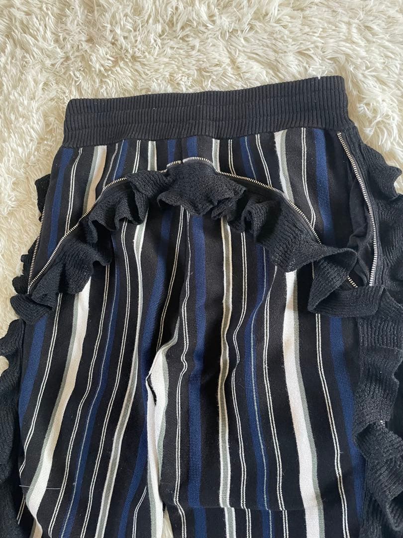 専用。3.1 phillip limニットパンツ　フリル　ストライプM美品
