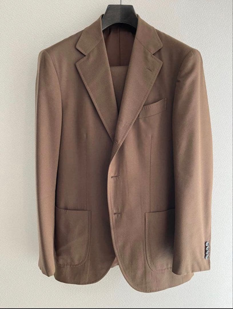 beams f ブラウン スーツ 46 総裏 brilla コットンウール - メルカリ