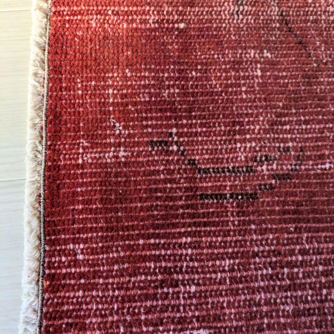93×207 オーバーダイ深い赤 トルコヴィンテージラグ