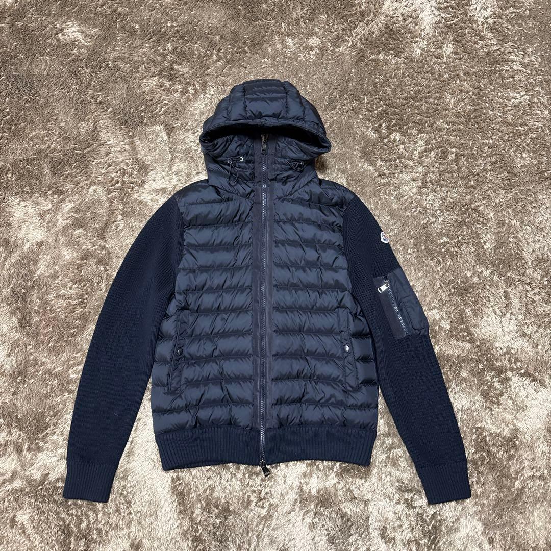 moncler モンクレール　ハイブリッド　ニット　ダウン　black M モンクレール ハイブリッドダウンニット 定番 Mサイズ ブラック 美品