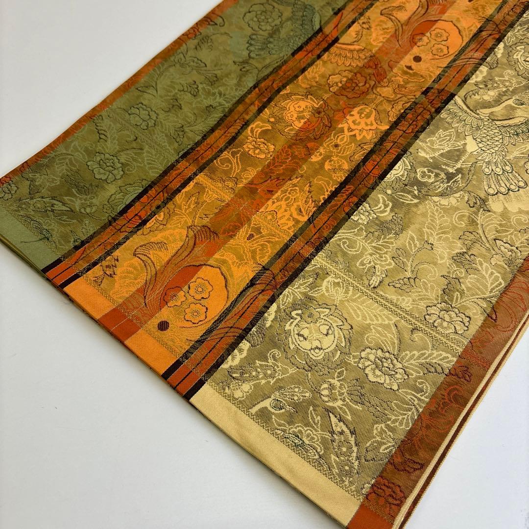 k-4686 洒落袋帯 素敵なデザイン 正絹 六通 - メルカリ