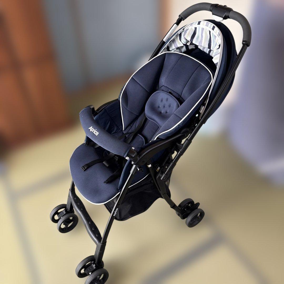 美品】Aprica カルーンエアー a型ベビーカー ネイビー - メルカリ