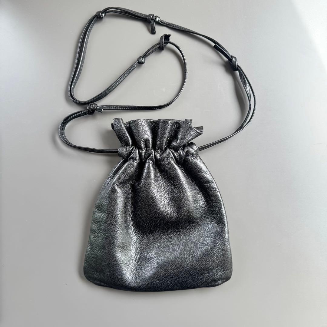 美品】Y's ワイズ 牛革 巾着ショルダーバッグ - メルカリ