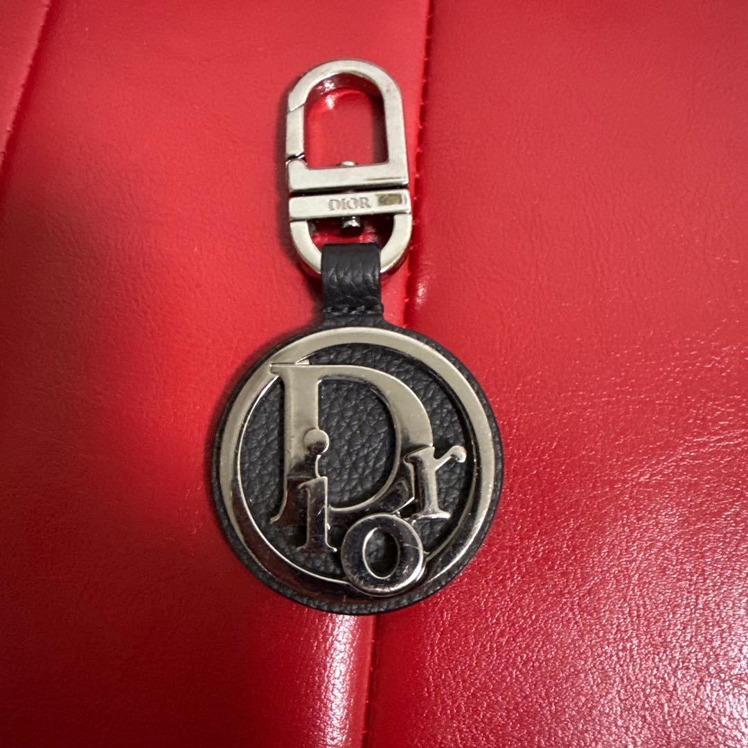 Dior ブラックレザー キーホルダー