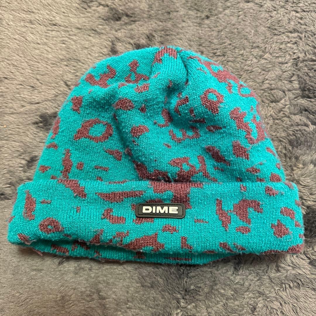 dime ビーニー ターコイズグリーン ヒョウ柄 - メルカリ