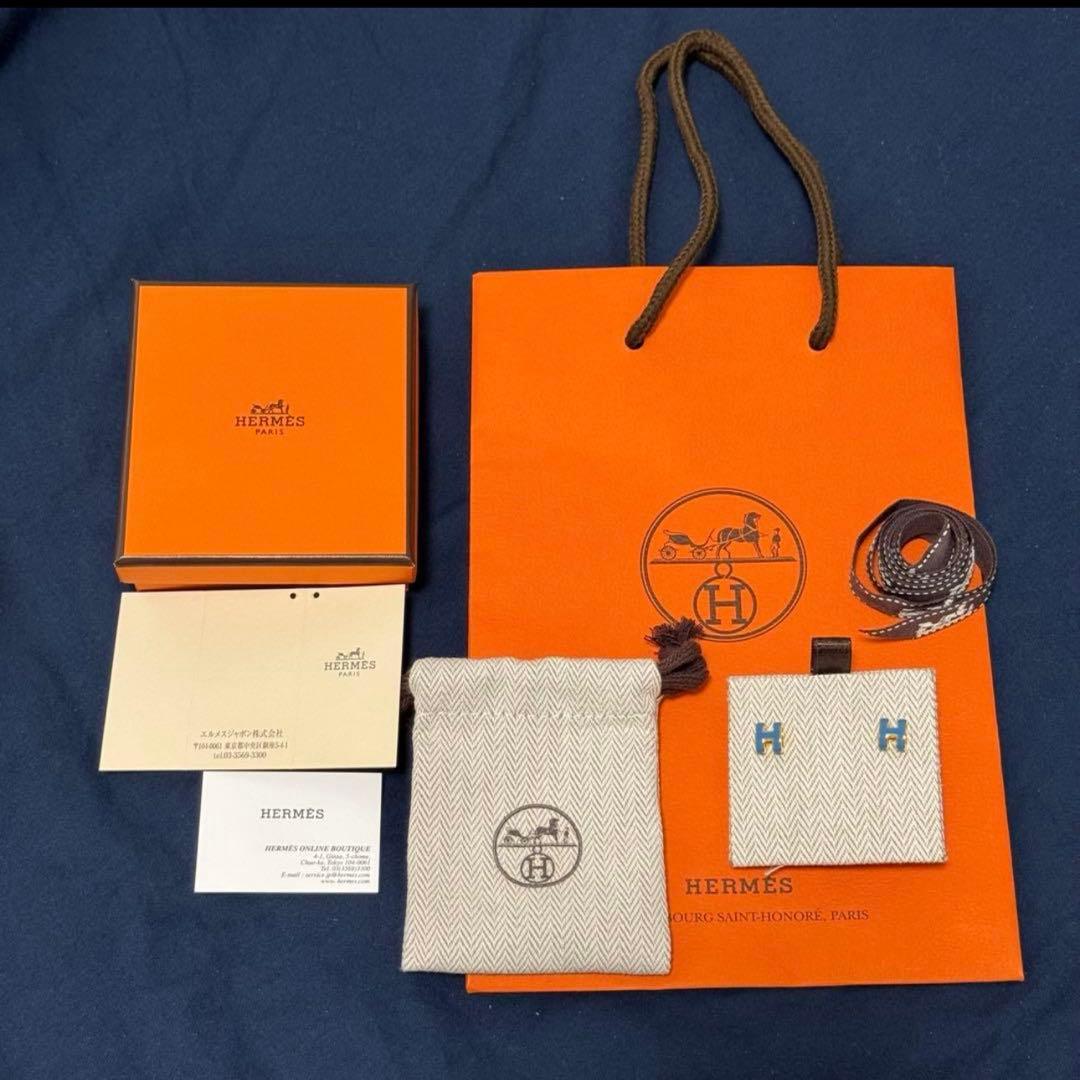 ★新品同様★エルメス ピアス ポップアッシュ ミニ★ブルージーン×ゴールド