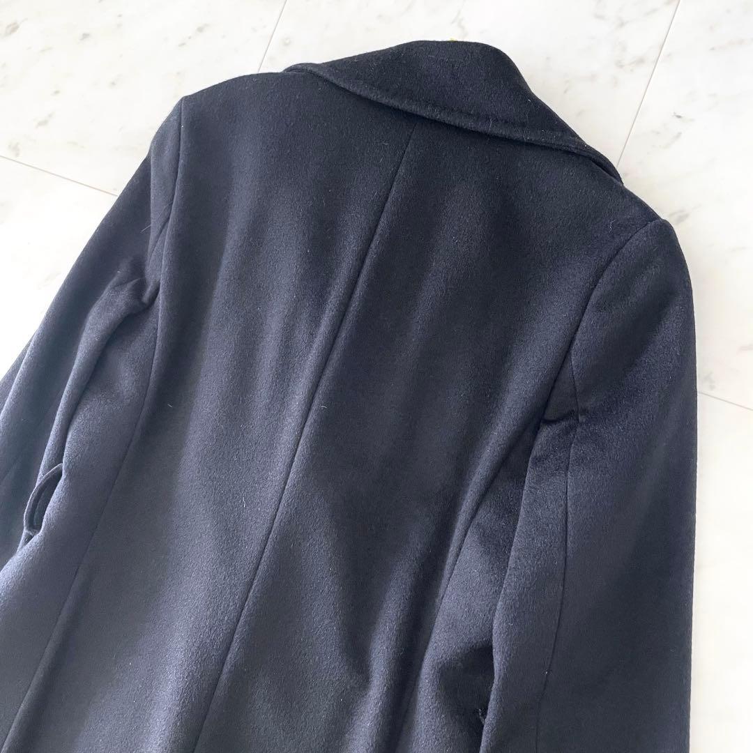 美品＊INED イネド カシミヤ100％ロングコート ブラック ベルト欠品