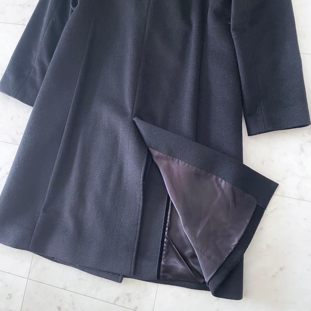 美品＊INED イネド カシミヤ100％ロングコート ブラック ベルト欠品