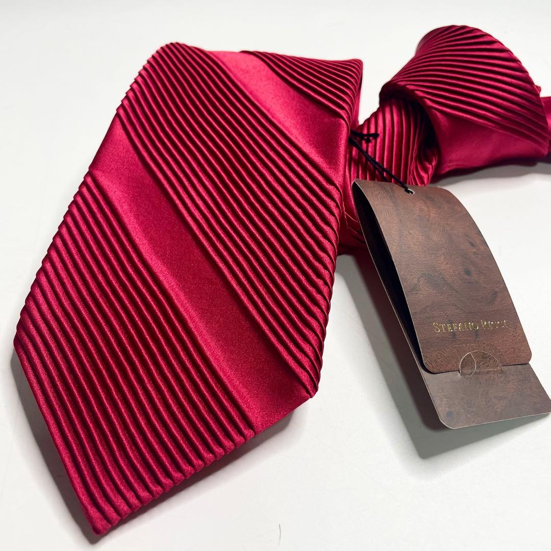 ステファノリッチ プリーツネクタイ ロイヤルレッド シルク ソリッド 未使用 楽天市場】STEFANO RICCI【ステファノリッチ】37007 001 プリーツ