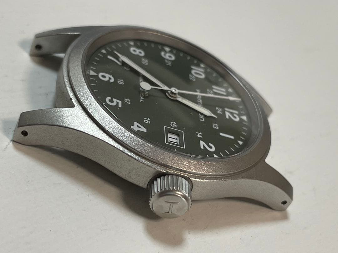 HAMILTON ミリタリー 手巻き時計 ダークグリーン ジャンク - メルカリ