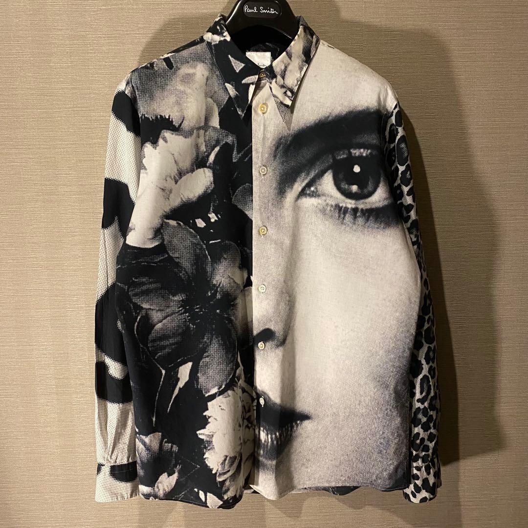 美品 ポールスミス paulsmith メンズ シャツ フェイス フローラル 美品