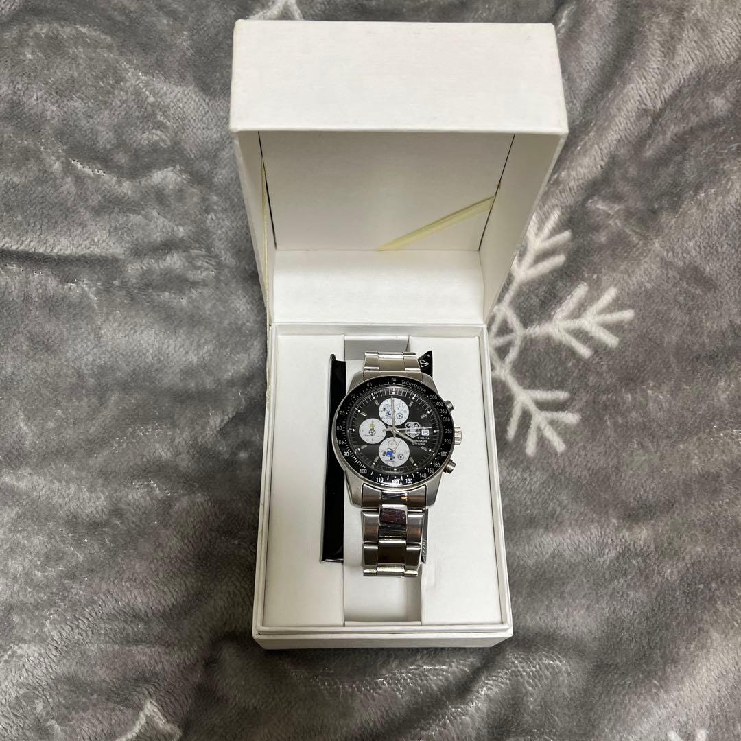 スヌーピー サッカー クロノグラフ腕時計 2002年限定 箱付 電池切れ