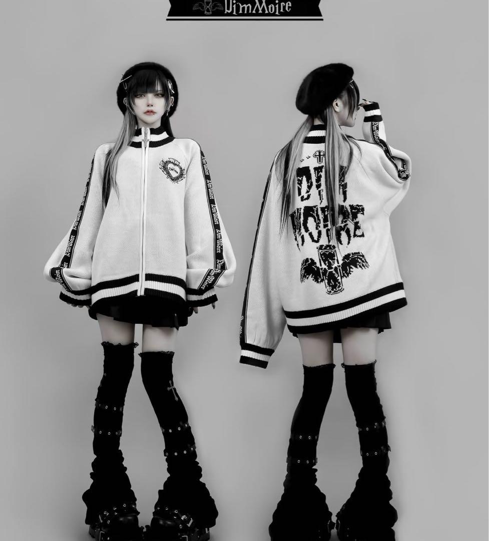 Dimmoire ディムモアール ニットジャージトップス Black 白 - メルカリ