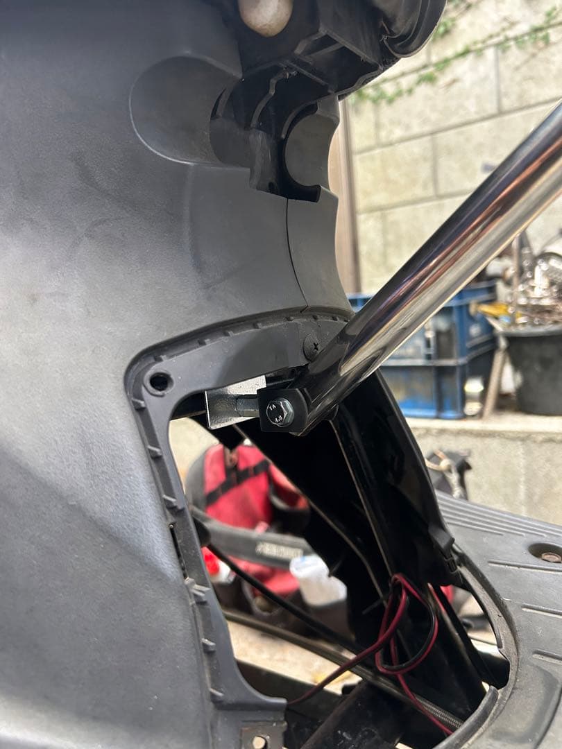 ②アドレスV125Gフレーム補強バーセンターバーケツアゲパイプ対策