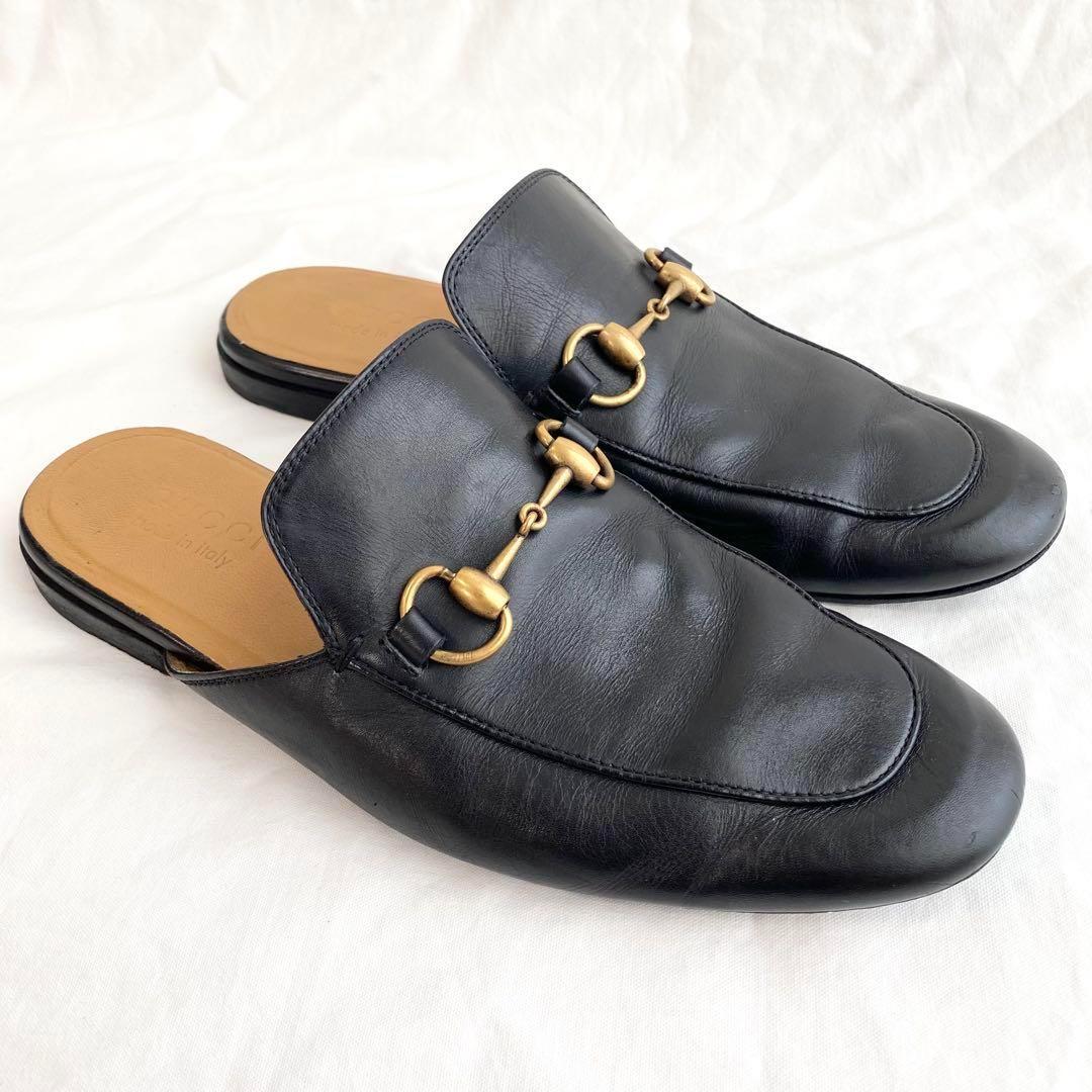 【美品】GUCCI グッチ プリンスタウン ホースビットローファー 25cm GUCCI（グッチ） 〔プリンスタウン〕ウィメンズ スリッパ ホースビット