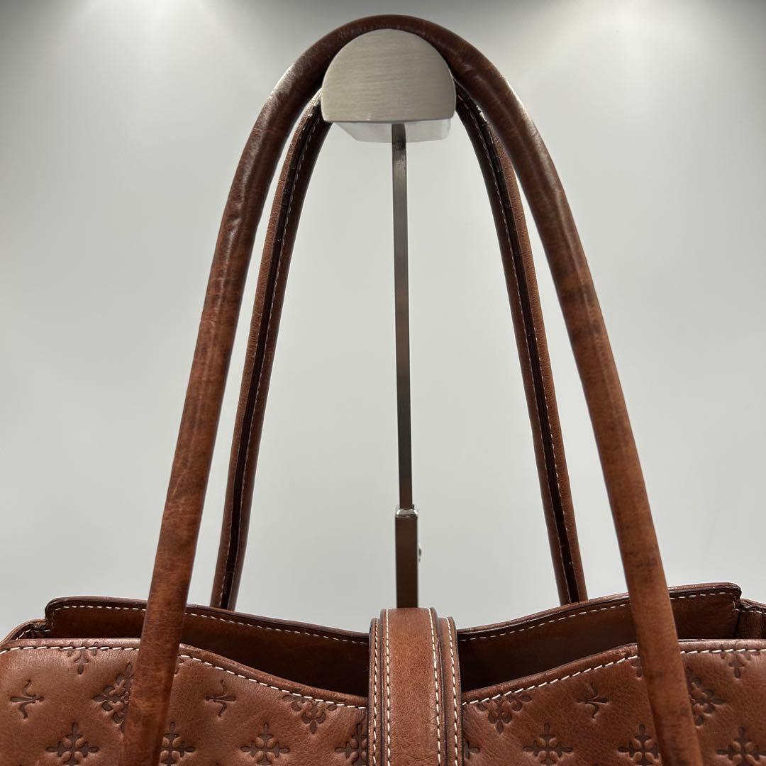 ✨希少✨russet トートバッグ オールレザー アナグラム 型押し A4 茶色